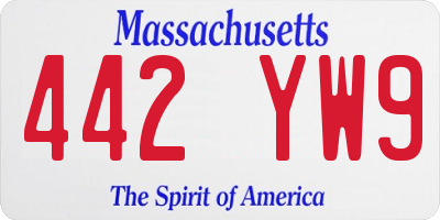 MA license plate 442YW9