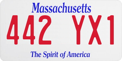 MA license plate 442YX1