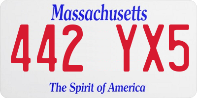 MA license plate 442YX5