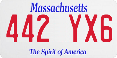 MA license plate 442YX6