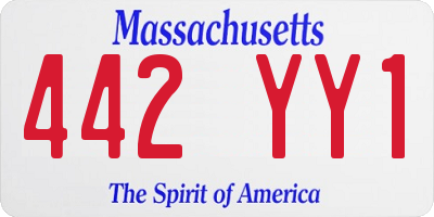 MA license plate 442YY1