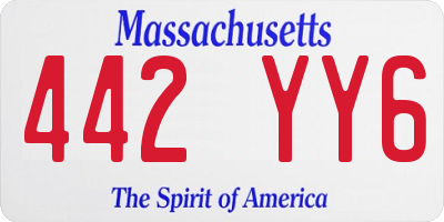 MA license plate 442YY6