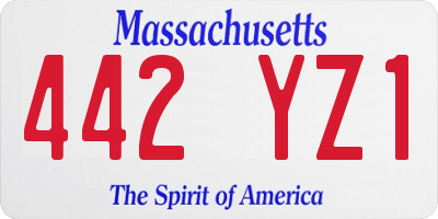 MA license plate 442YZ1