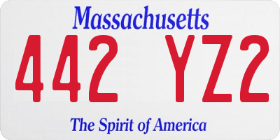 MA license plate 442YZ2