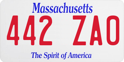 MA license plate 442ZA0