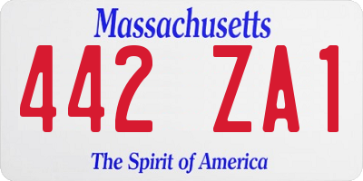 MA license plate 442ZA1