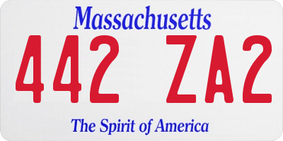 MA license plate 442ZA2