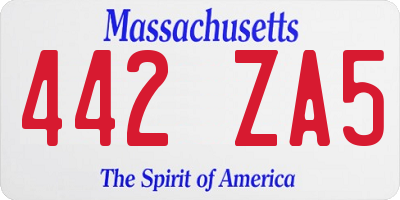 MA license plate 442ZA5