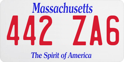 MA license plate 442ZA6