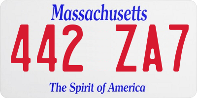 MA license plate 442ZA7