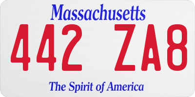 MA license plate 442ZA8