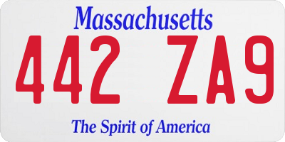 MA license plate 442ZA9