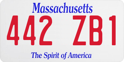 MA license plate 442ZB1