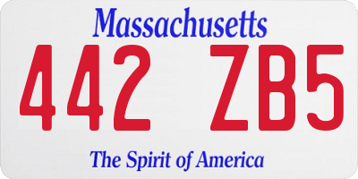 MA license plate 442ZB5