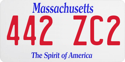 MA license plate 442ZC2