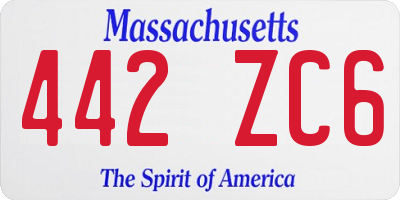 MA license plate 442ZC6