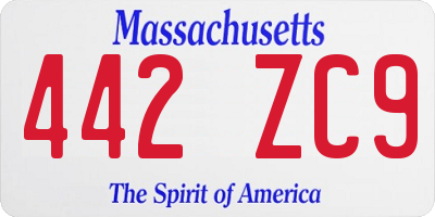 MA license plate 442ZC9
