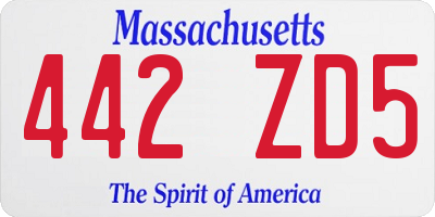 MA license plate 442ZD5