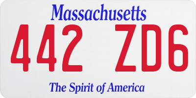 MA license plate 442ZD6