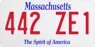 MA license plate 442ZE1