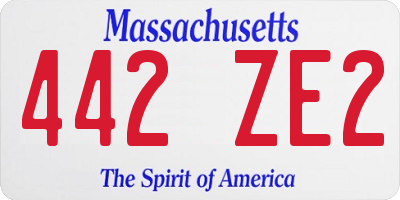 MA license plate 442ZE2
