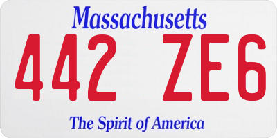 MA license plate 442ZE6