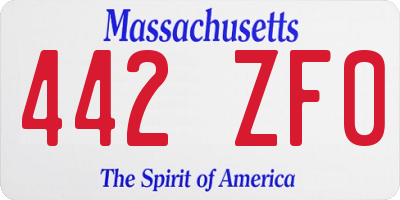 MA license plate 442ZF0