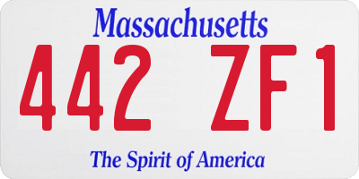 MA license plate 442ZF1