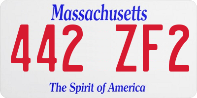 MA license plate 442ZF2