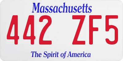 MA license plate 442ZF5