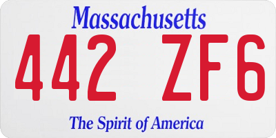 MA license plate 442ZF6