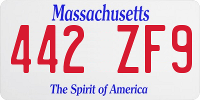 MA license plate 442ZF9