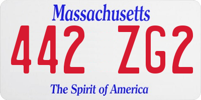 MA license plate 442ZG2