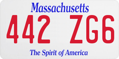 MA license plate 442ZG6