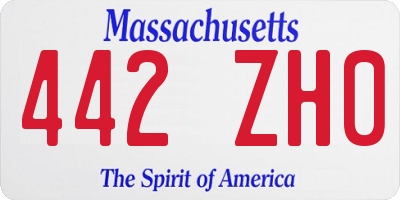 MA license plate 442ZH0