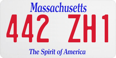 MA license plate 442ZH1