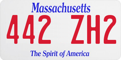 MA license plate 442ZH2