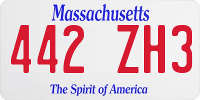 MA license plate 442ZH3