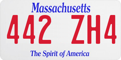 MA license plate 442ZH4