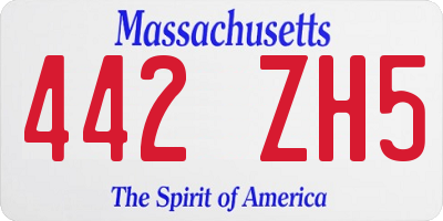 MA license plate 442ZH5