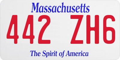 MA license plate 442ZH6