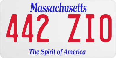MA license plate 442ZI0
