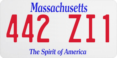 MA license plate 442ZI1
