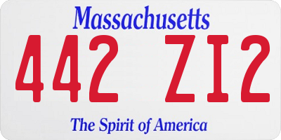 MA license plate 442ZI2
