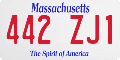 MA license plate 442ZJ1