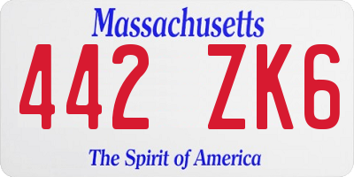 MA license plate 442ZK6