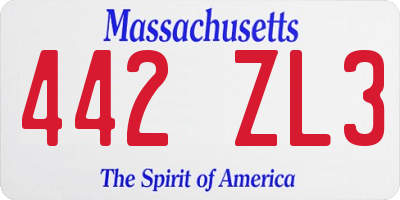 MA license plate 442ZL3