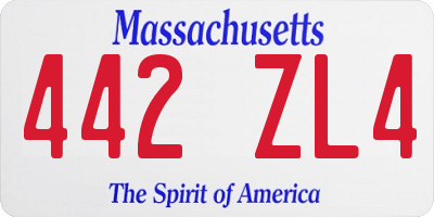 MA license plate 442ZL4