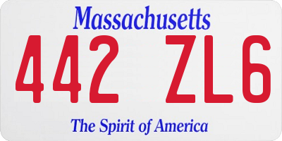 MA license plate 442ZL6