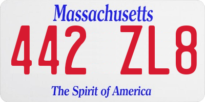 MA license plate 442ZL8